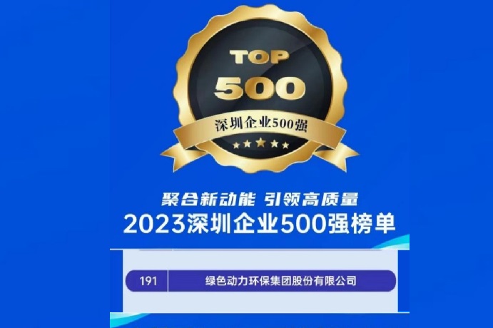 2023深圳企业500强榜单发布 豪利777官网位列第191名